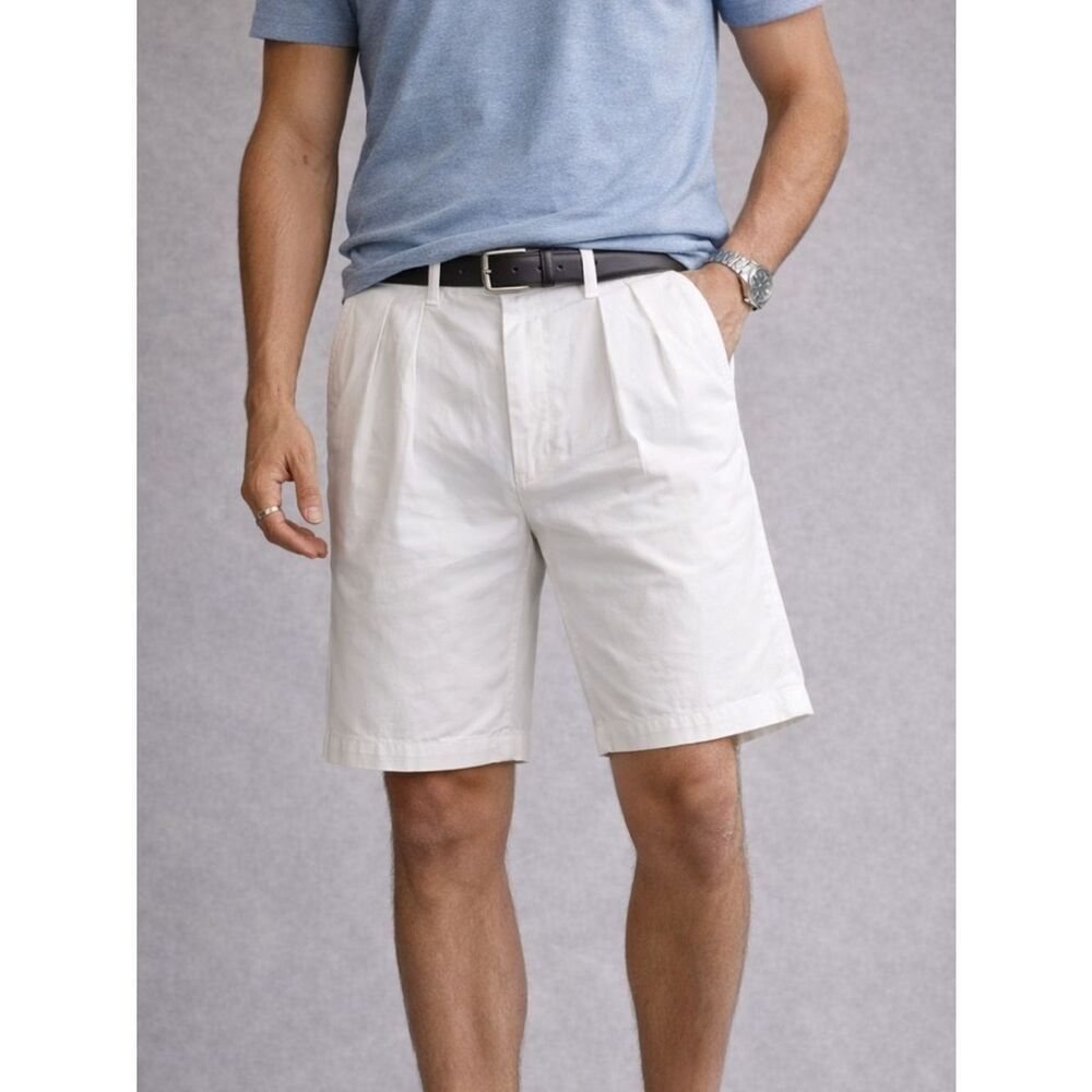 Polo Ralph Lauren Andrew White Pleated Shorts Men’s 38 Cotton Classic